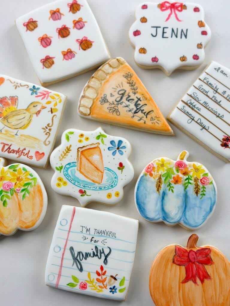 painting on cookies for thanksgiving