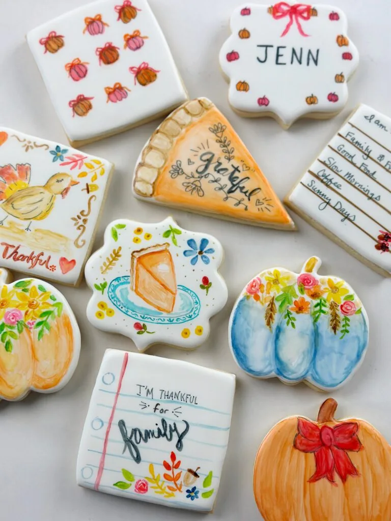 painting on cookies for thanksgiving
