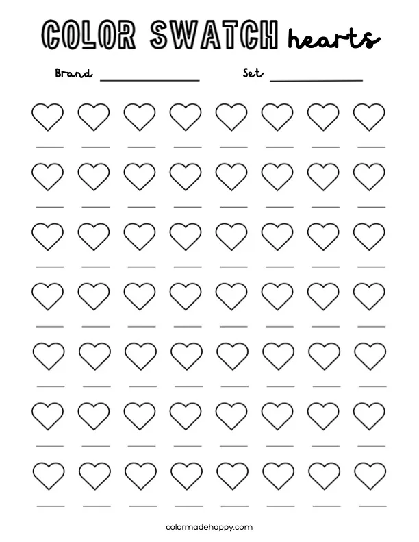 Free Color Swatch Chart Printable