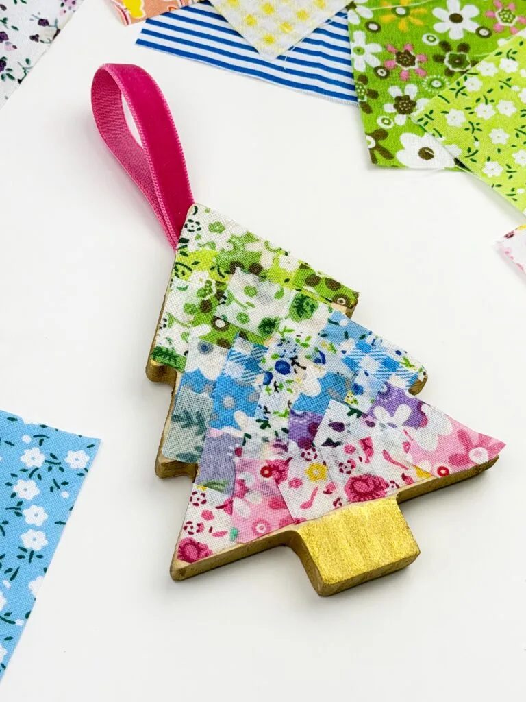 fabric decoupage ornament