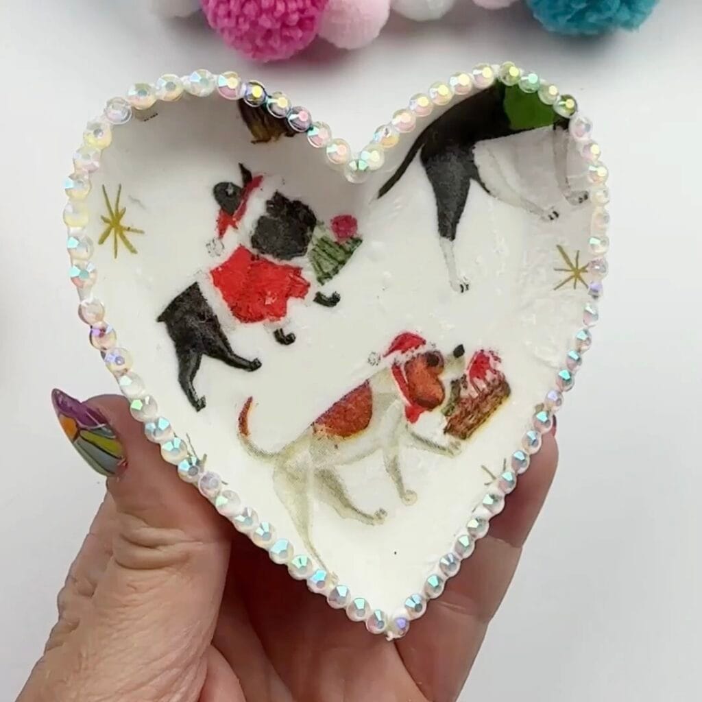 napkin decoupage dish