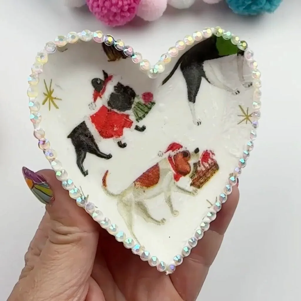 napkin decoupage dish