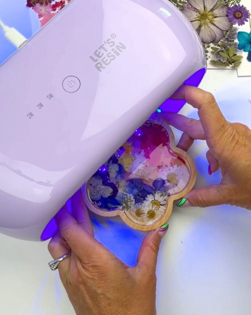 UV resin light for curing pressed flower coasters