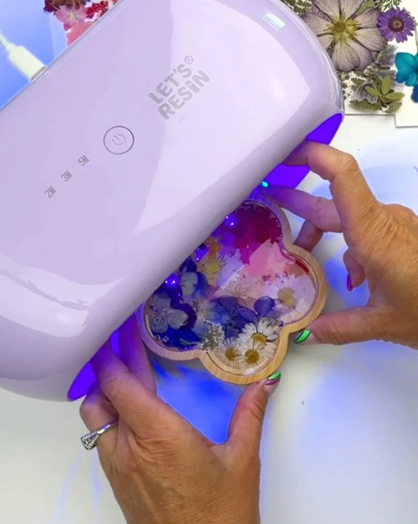 UV resin light for curing pressed flower coasters