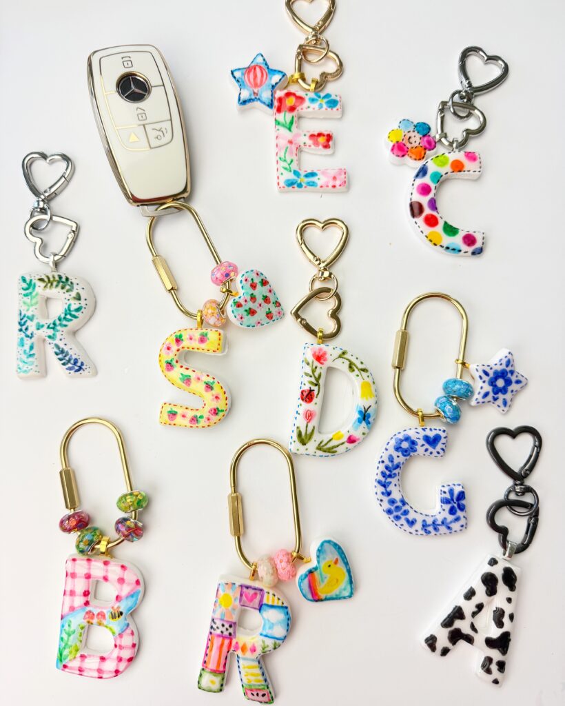 Polymer clay keychains