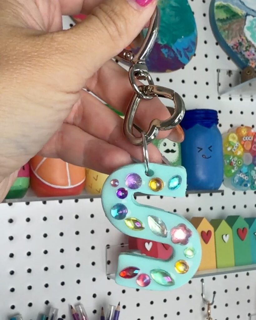 clay letter keychain